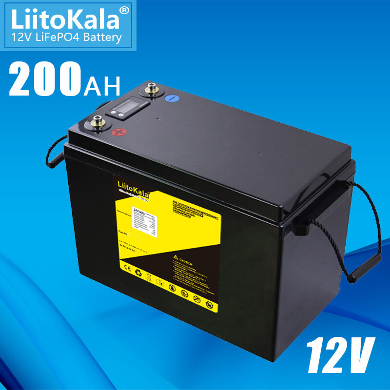 LiitoKala 12V 200Ah 300Ah LiFePO4 baterai 100Ah 120Ah 150Ah kamping tahan air Golf Cart baterai Off-Road Off-grid energi surya