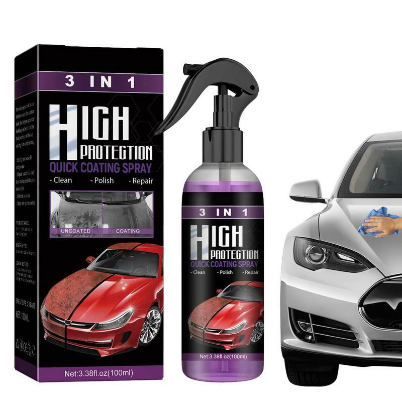 Spray de revêtement de protection pour voiture, haute brillance, agent de remise à neuf, caractéristique de rayures, réparation, 100ml, 3 en 1