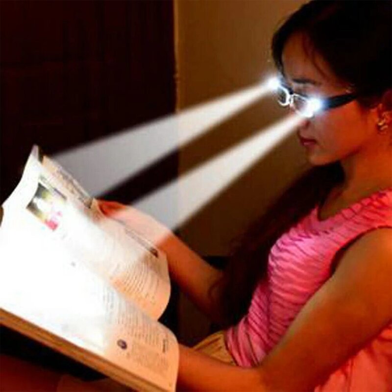 Gafas de lectura de fuerza múltiple para hombre y mujer, lentes LED Unisex, con luz de lupa con dioptrías, para presbicia nocturna