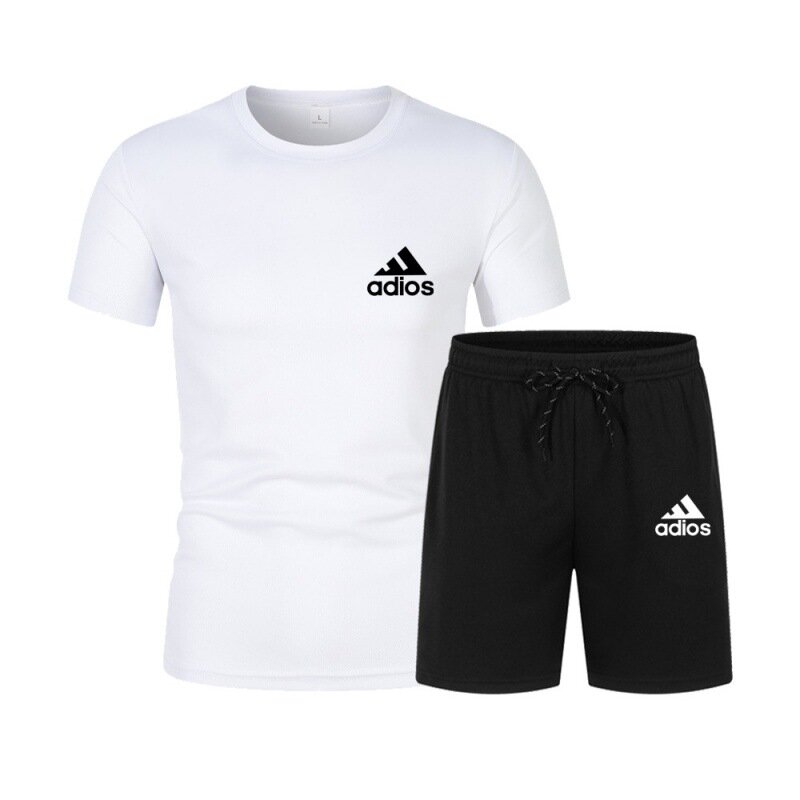 2024 Summer Men's Fashion Sports Set, Breathable Quick drying T-shirt and shorts, Fitness Games, Training, Basketball