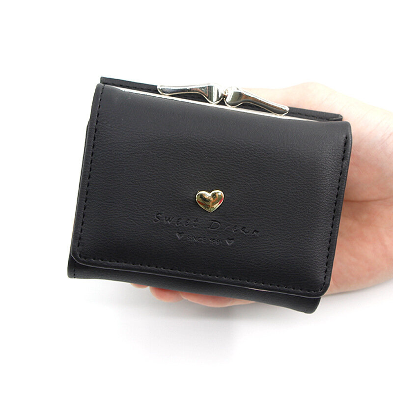 Portafoglio da donna piccolo portafoglio da donna corto con cuore amorevole porta carte di credito da donna Mini portamonete da donna di moda per pochette femminile