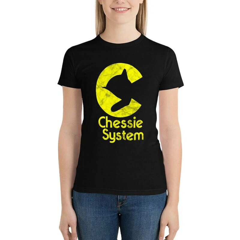 Chessie System T-Shirt white t shirts for Women cat shirts for Women Summer Women's clothing workout t shirts for Women