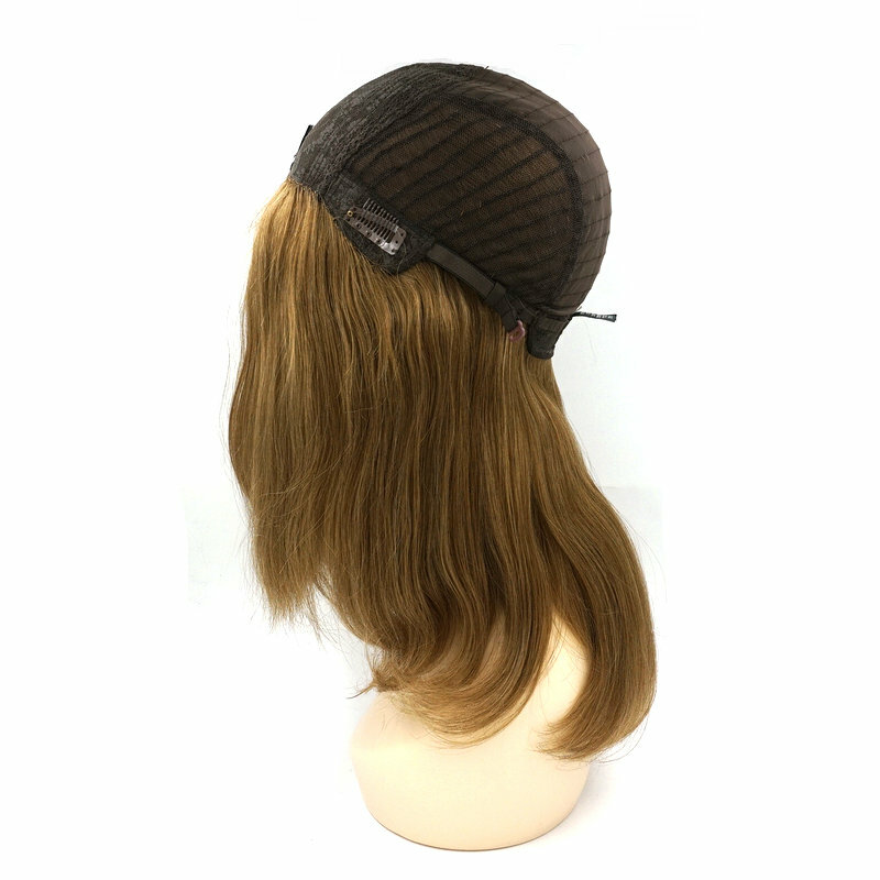Hstonir estoque peruca judaica marrom loiro em linha reta europeu remy cabelo base de seda cabelo sistema para judeu j002