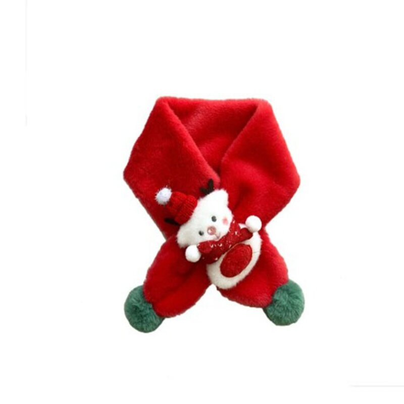 Warm Baby Plush Scarf Cute Soft and Skin Friendly Plush Children's Scarf Wear Resistant Windproof Christmas Deer Cartoon Scarf
