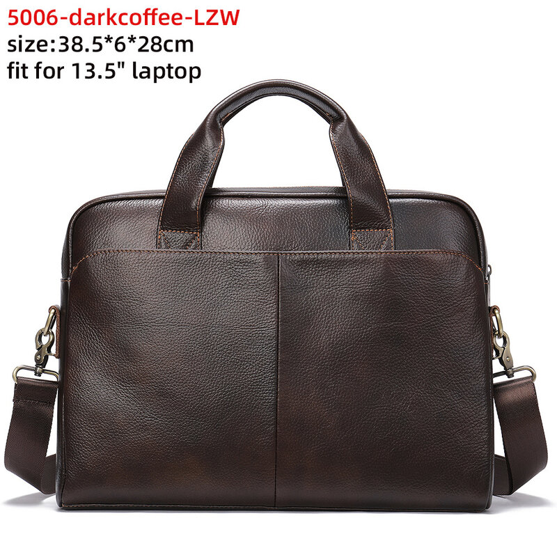 Tas eksekutif untuk pria tas kulit asli Laptop Porte dokumen bisnis tas tangan