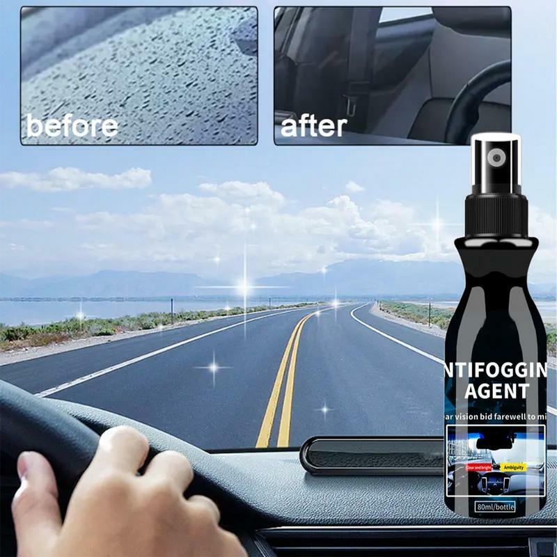 Agente Spray antiappannamento per parabrezza per auto 80ml agente Anti-nebbia intensivo a lunga durata parabrezza pulito migliora la vista del vetro per specchi
