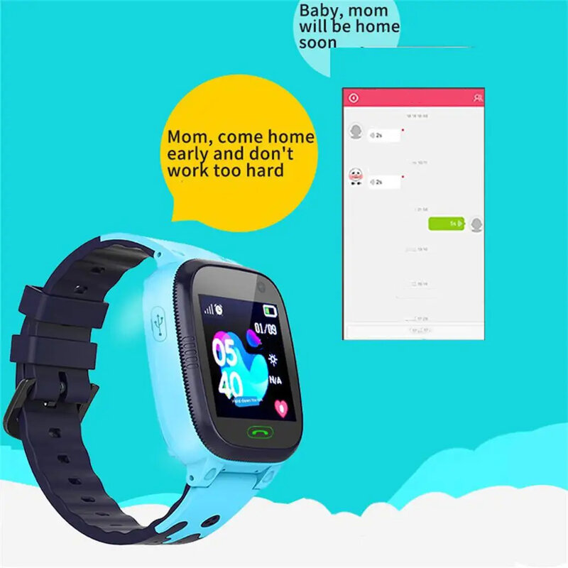 가벼운 터치 스크린 스포츠 LBS 위치 추적기 S1 시계를 가진 스마트 시계 아이 선물 소년 소녀 SIM 카드 전화 전화