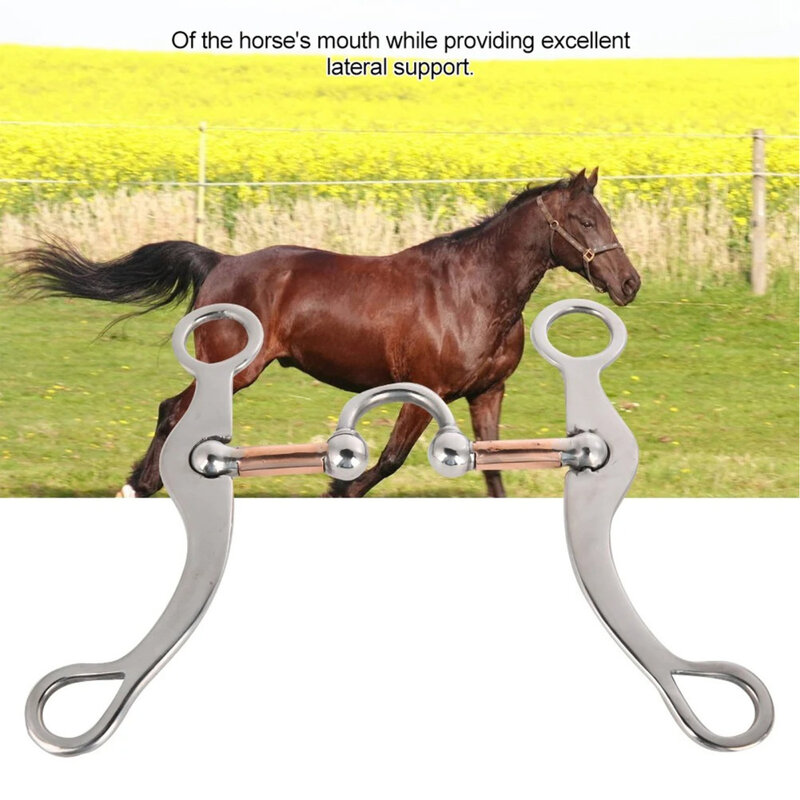 Horse Bit Stainless Steel Correction Mouthpiece With Copper Barrels Gentle And Rust Free Snaffle Bit Accessories Ideal