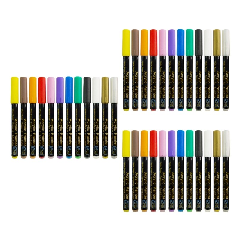 12/36 Farben Acrylfarben-Marker, 0,7/3 mm, Graffiti-Stift, Acrylfarbenstift, Zeichenstift, Acrylstift, Büro, Schulbedarf
