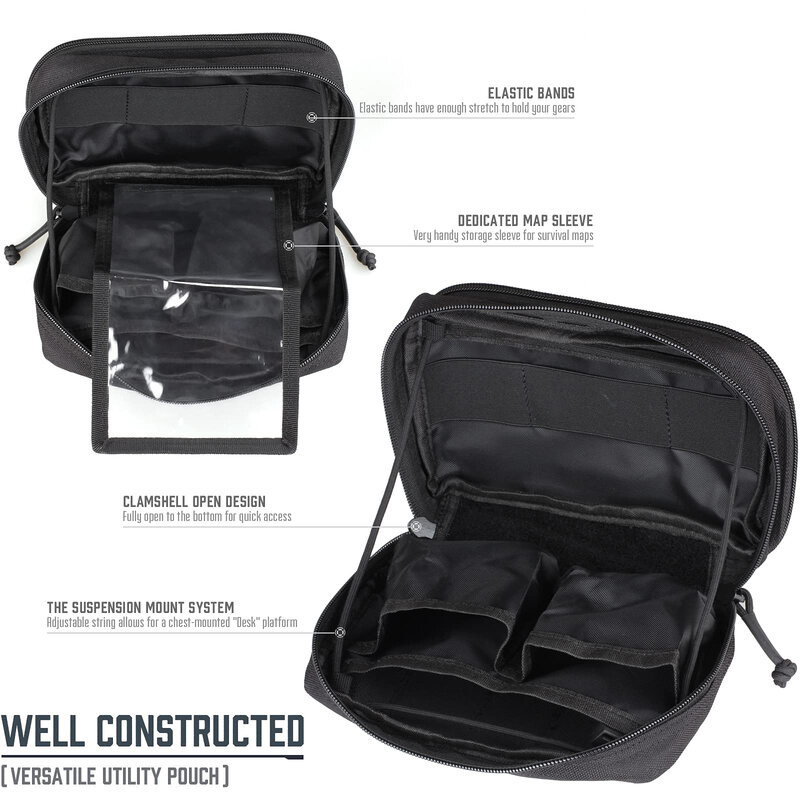 الحقيبة الطبية التكتيكية للإسعافات الأولية من Molle مزودة بأداة أداة EDC حقيبة أدوات معدات والصيد والتنزه والتخييم والبقاء على قيد الحياة حقيبة الخصر