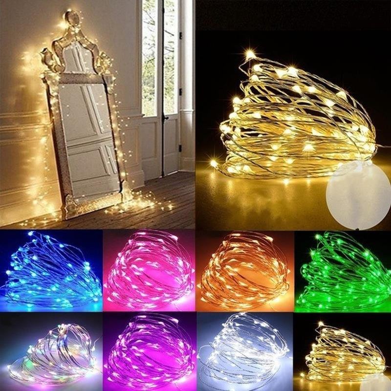 1/2/3/5/10 متر LED أسلاك النحاس سلسلة أضواء USB الجنية أضواء جارلاند مصابيح ل مهرجان حفل زفاف في الهواء الطلق عيد الميلاد الديكور