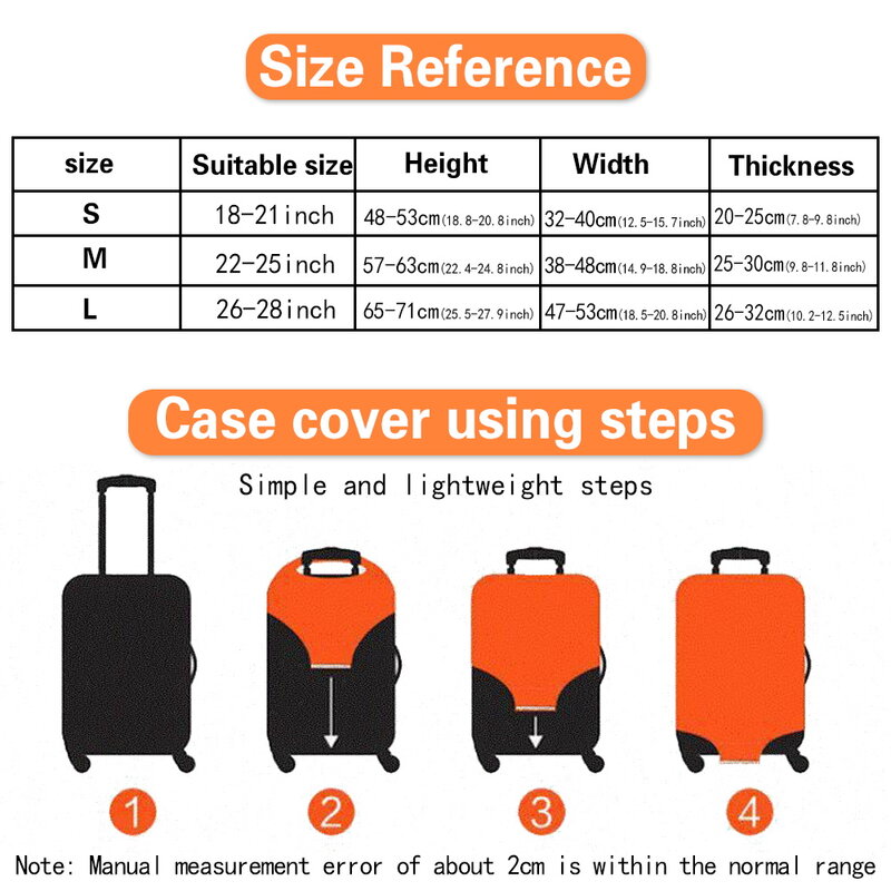 Custodia protettiva per bagagli custodia antipolvere elastica custodia antipolvere per valigia misura 18-28 pollici carrello bagaglio accessori da viaggio stampa farfalla
