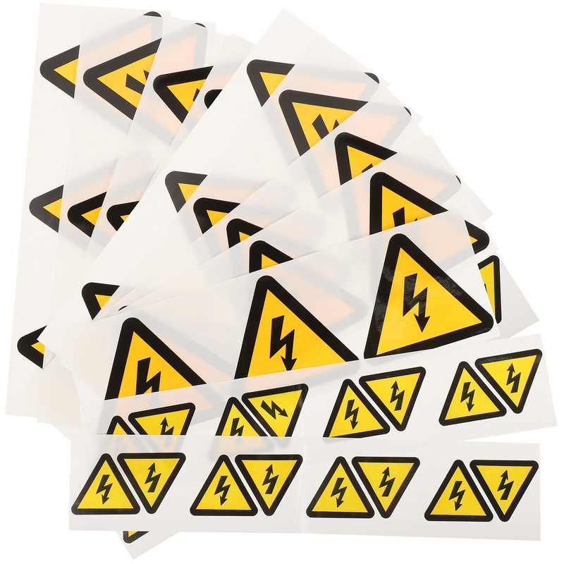 Tofficu-Autocollants jaunes en vinyle, haute tension, danger de choc électrique, déconnexion de l'alimentation avant