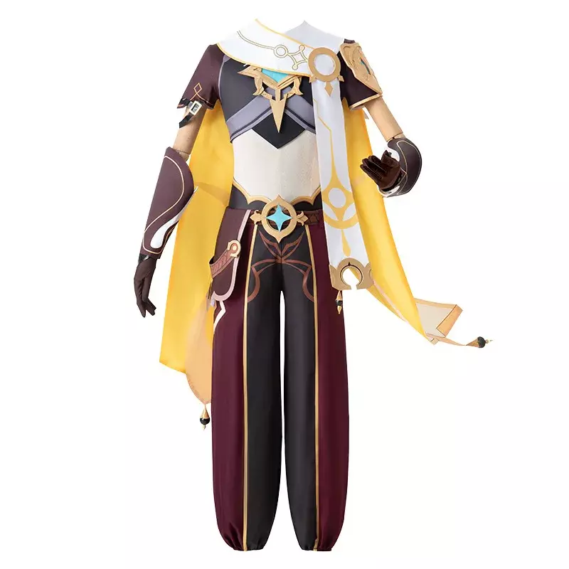 Aether-Disfraz de Genshin Impact para hombre y mujer, uniforme de Cosplay de alta calidad con peluca, conjunto completo de disfraces de Halloween