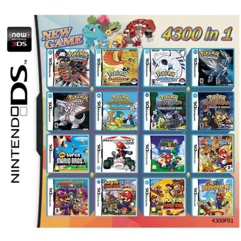 3DS NDS Game Card Combination 520 in 1 NDS Card Strap 482 IN1 208 4300