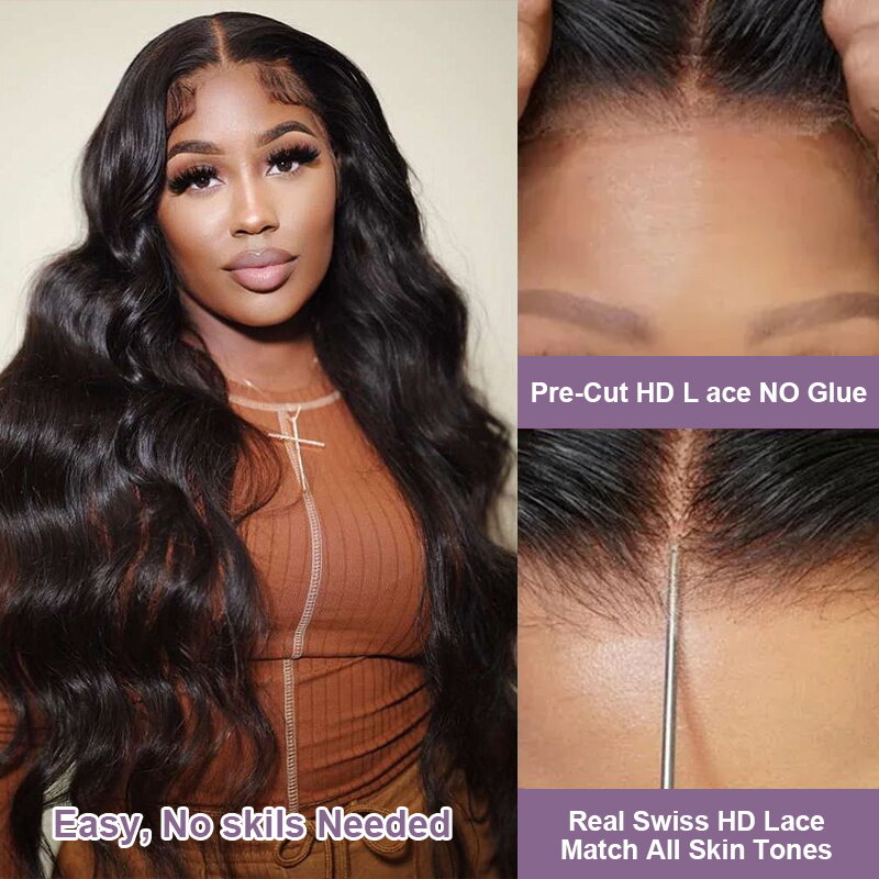 Glueless Wig Human Hair Body Wave 13x6 Hd Lace Frontal Wig Pre Plucked Hd Transparent Lace Front Wig 5x5 Closure Wigs For Women