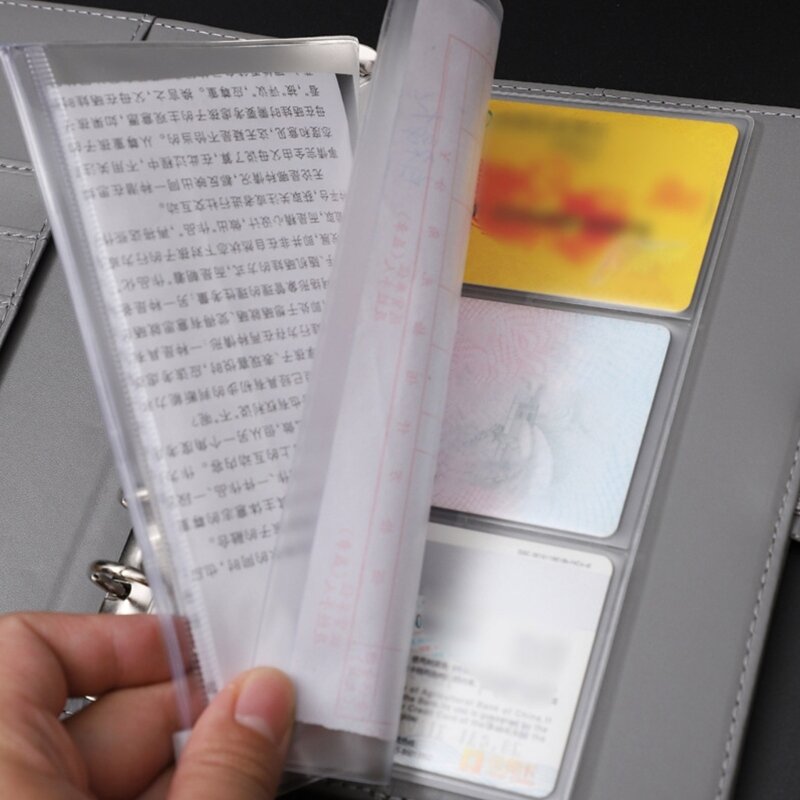 ノートブック用の柔らかく透明なPVCバインダー,a5 a6サイズのバインダー,ルーズリーフ付き,詰め替え可能な紙,ピース/セット