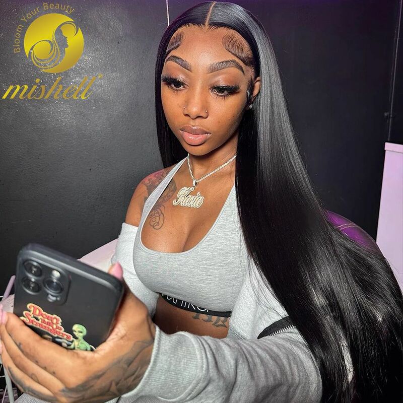 Straight 30 32 Inches 4X4 Lace Human Hair Wigs Transparent Lace Closure Body Wave Wigs Brazilian Remy Hair Wig for Black Women