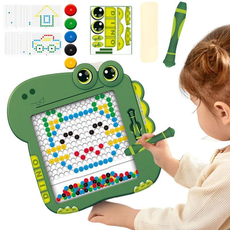 Magnetic Dot Board Dinosaur Shaped Colorful Doodle Boards Magnetic Drawing Board For Kids Montessori Educational Preschool toys