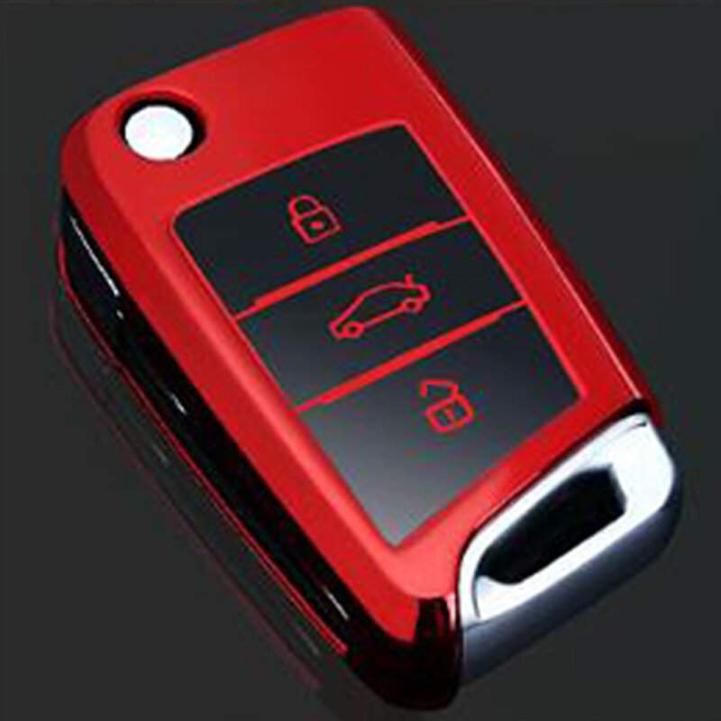For Volkswagen Golf 7 Tiguan L Golf Sportsvan Lamando Key Start Foldable Model Car TUP Key Case Key Cover