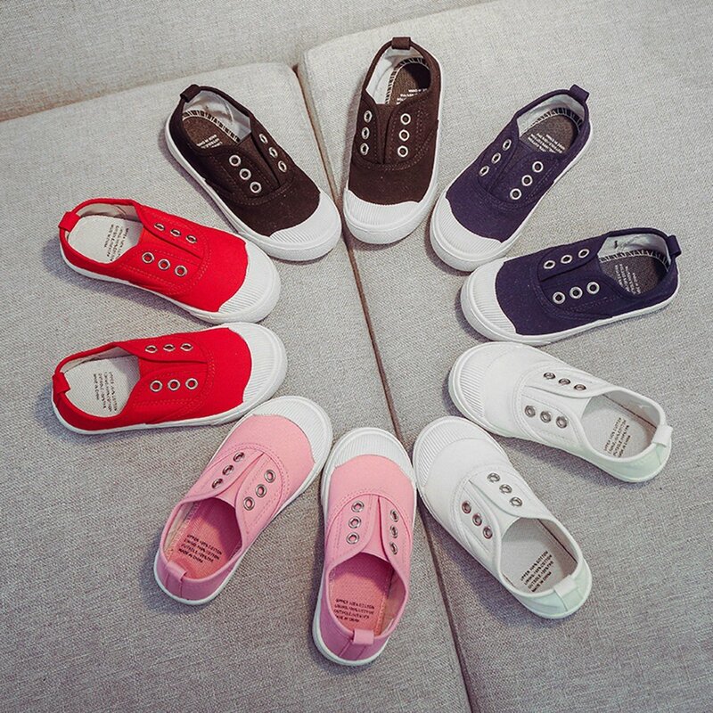 Children's Shoes 2018 Spring Autumn Canvas Shoes Boys Girl White Shoes Non-slip Breathable Sneakers 1-12T Comfortable Kids Shoes