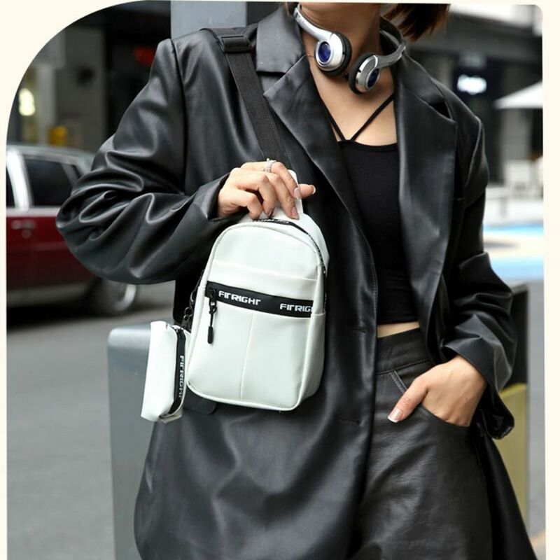 PU Shoulder Bag Travel with Coin Purse Casual Single Shoulder Backpack Solid Color Crossbody Bag