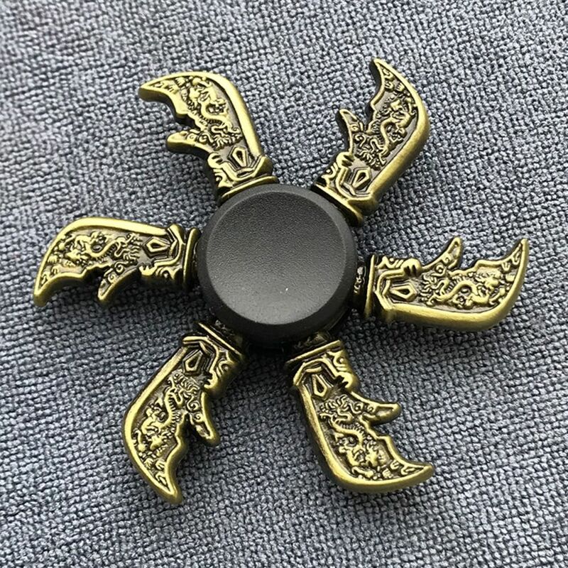 Metal Finger Spinner Office Desk Toys Brass Color Zinc Alloy Fidget Spinner Cool Exterior Smooth Hand Spinning Adults Gift