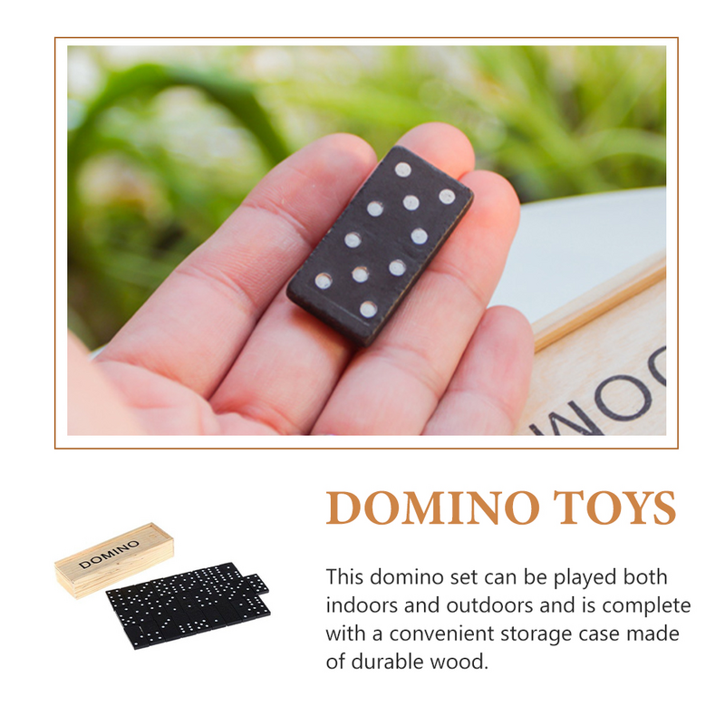Dominoes Blocks Kids Plaything Building Game Wood Toy Educational Wooden Interesting Children