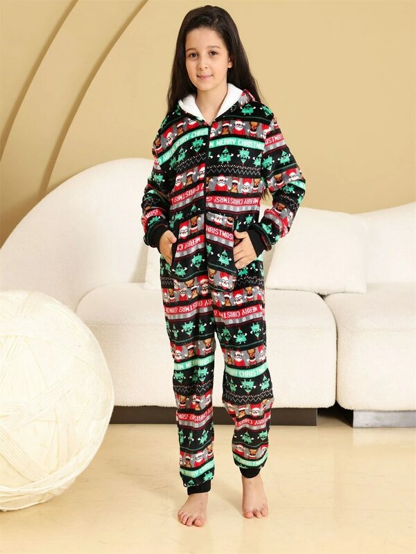 小さな女の子のための冬のフランネルパジャマ,柔らかいパジャマ,フード付き,パジャマ