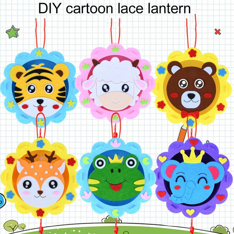 Linterna portátil de jardín de infantes para niños, luz Led hecha a mano, Festival de Primavera, Año Nuevo, juguete de animales de dibujos animados