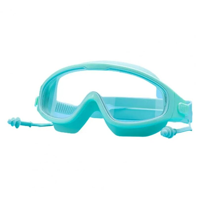 Gogle pływackie moda anty-ultrafioletowe z zatyczkami do uszu podwodne gogle z dużymi ramkami i zatyczkami do uszu na gorącą wiosnę