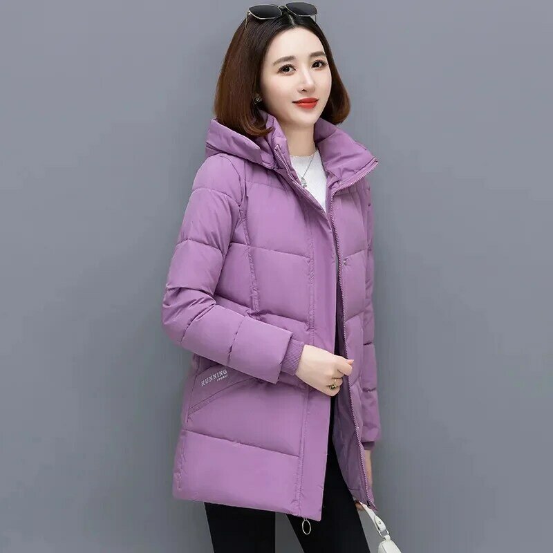 2023 nuove giacche invernali parka donna lungo con cappuccio Casual spesso caldo piumino sciolto cotone imbottito giacca femminile Outwear