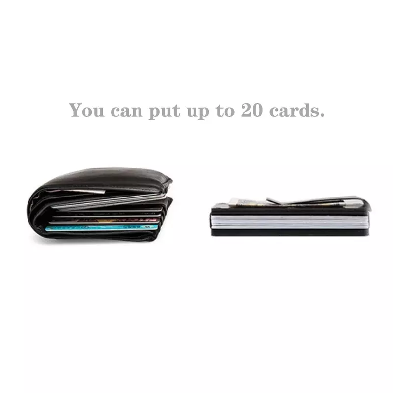 男性用の本物のカーボンファイバーRFIDカードホルダー,薄いケース付きのミニウォレット,ビジネス用の財布