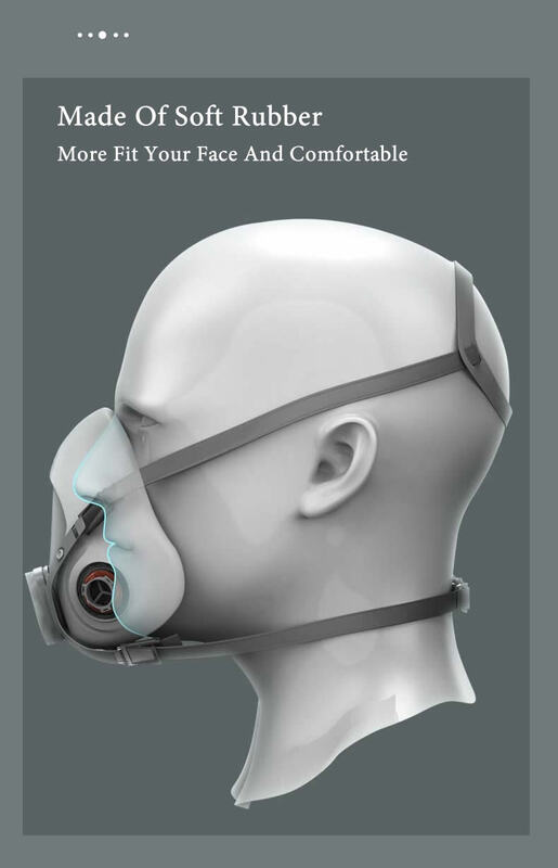 À prova de poeira nevoeiro 6200 máscara de gás terno industrial meia cara pintura pulverização respirador com óculos proteção segurança filtros de trabalho