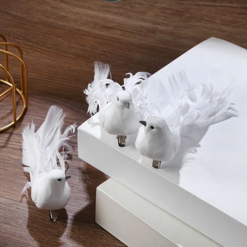 Sztuczna biel gołąb z plastikowym piórem kocham spokój gołębie symulacja ptaków figurki domowe stół ogrodowy prezent wisząca dekoracja