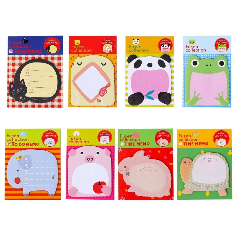 Lovely Animal Sticky Note Adhesive Notepads Posted Writing Pads Stickers 20 Sheets for Kids Teens Adult Present
