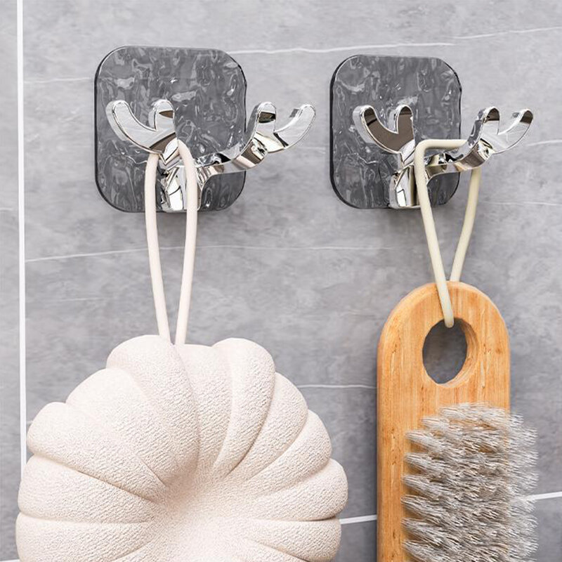 1/4PCS Self-adhesive Wall Hooks PET Bathroom Hooks For Hanging Waterproof Luxury Adhesive Hook Towel Holder Home Accessories