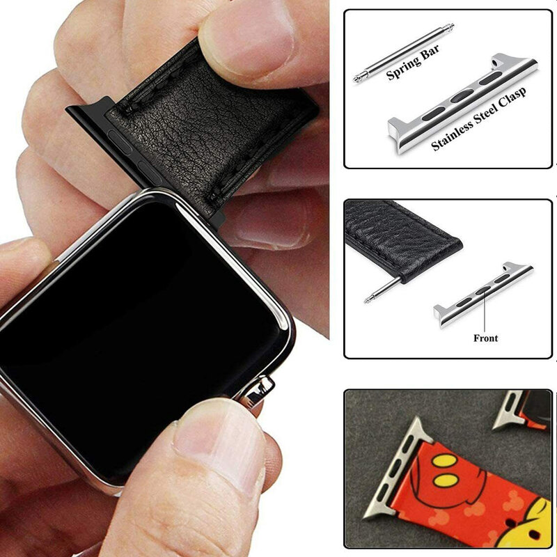 Conector de correa de reloj para Apple Watch Series, 44mm, 40mm, 38mm, 42mm, 41mm, 45mm, 49mm, accesorios de correa Series 9, 8, 7, 6, 5, 4, 3, Se Ultra
