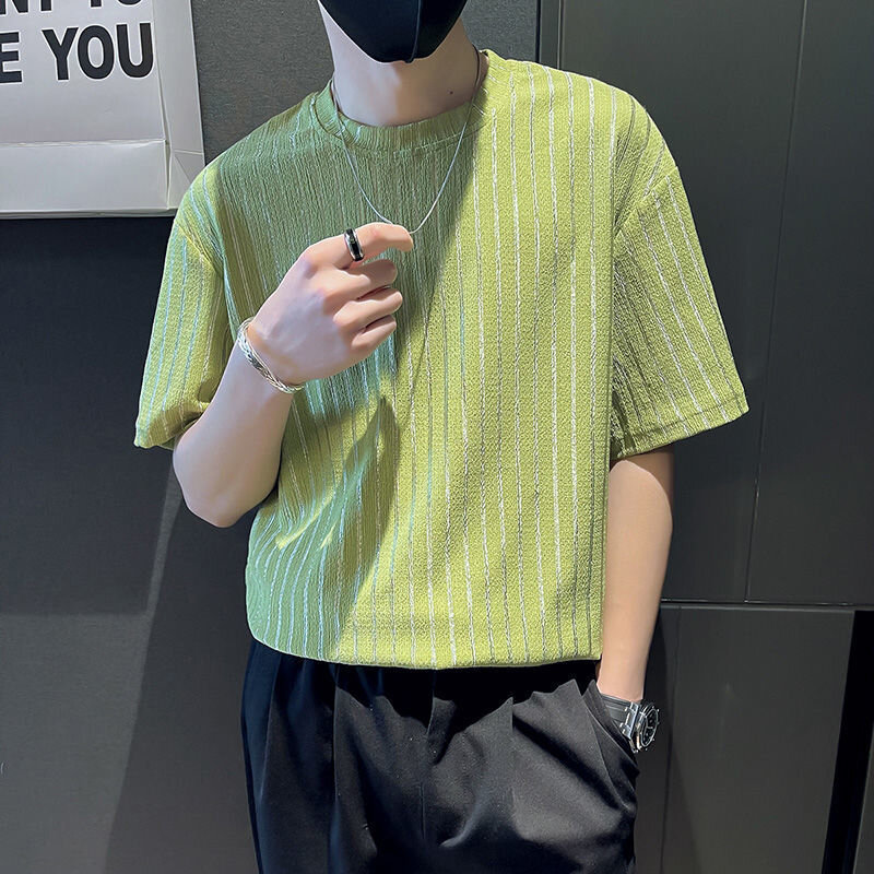 여름 단색 반팔 남성 운동복 한국 스트리트 패션 캐주얼 2xl 대형 티셔츠, 하라주쿠 힙합 체육관 의류