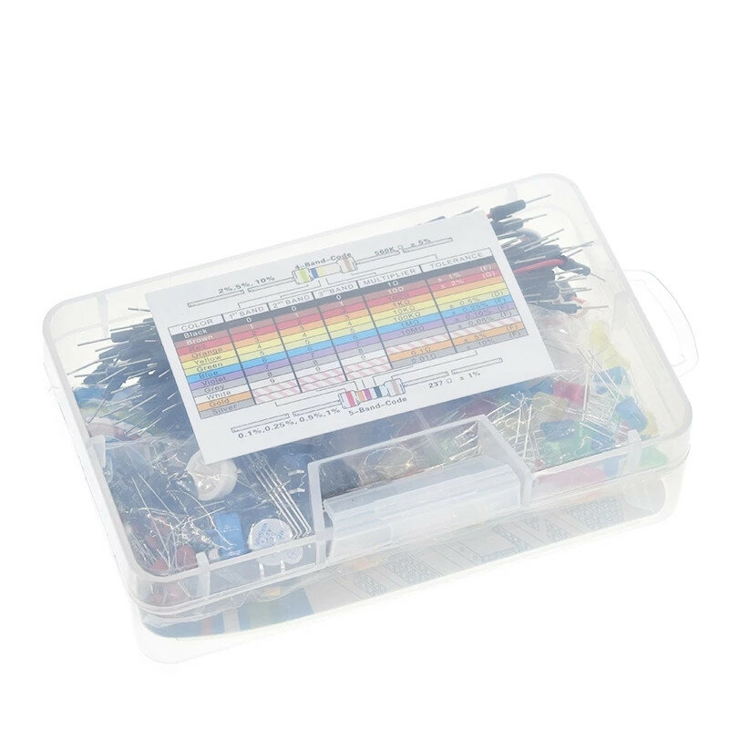 Breadboard Kit Box com 400 Buracos, Resistor R3, LED, Capacitor, Ponte, Breadboard Kit