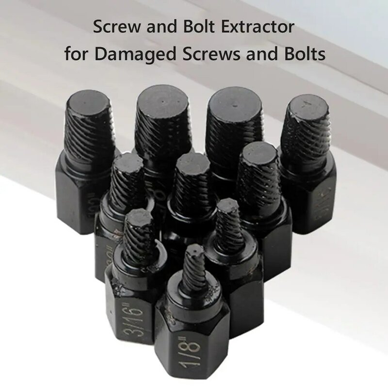 10pcs Damaged Screw Extractor Set Easy Out Stripped Screw Remover For Rust Damaged Studs Bolt Remover Out