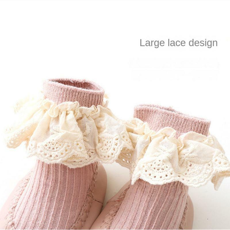 Calcetines antideslizantes para bebé, cómodos de llevar, de encaje, a la moda, materiales duraderos, transpirables