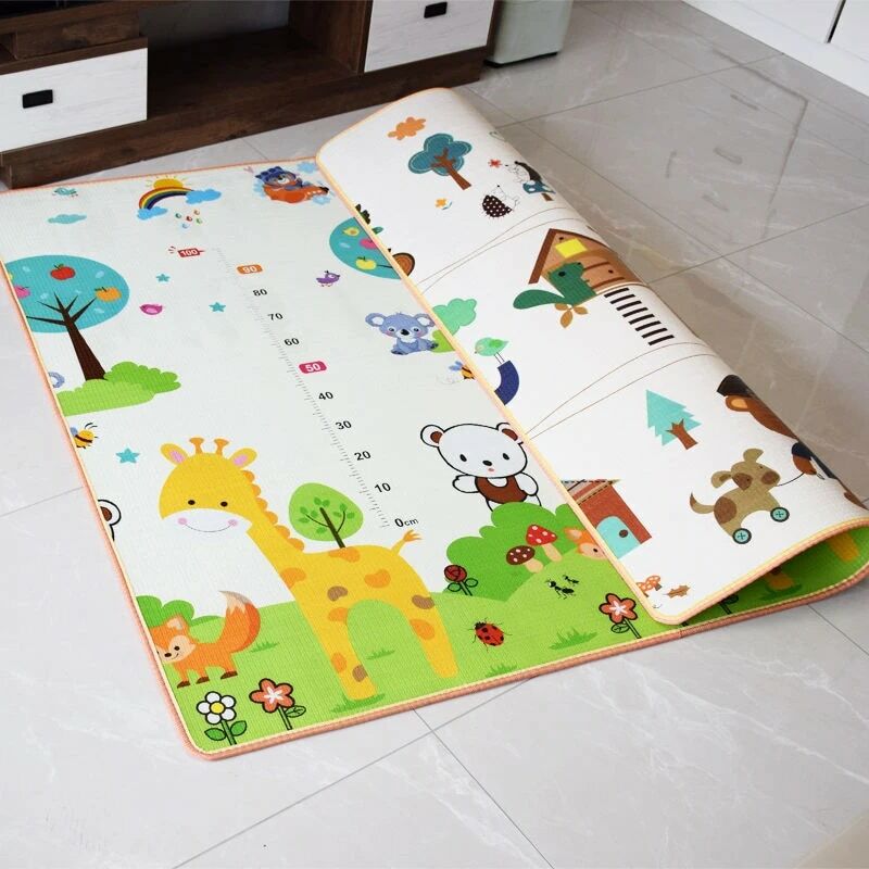 1Cm EPE Tikar Bermain Merangkak Bayi Tebal Ramah Lingkungan Karpet Lipat Tikar Bermain untuk Anak-anak Keselamatan Tikar Karpet Playmat
