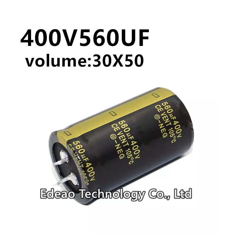 400V560UF uF 2ชิ้น/ล็อต400V 560uF 560UF400V โวลุ่มกำลังเสียง30X50มม. อินเวอร์เตอร์ตัวเก็บประจุอลูมิเนียมอิเล็กโทรไลติก