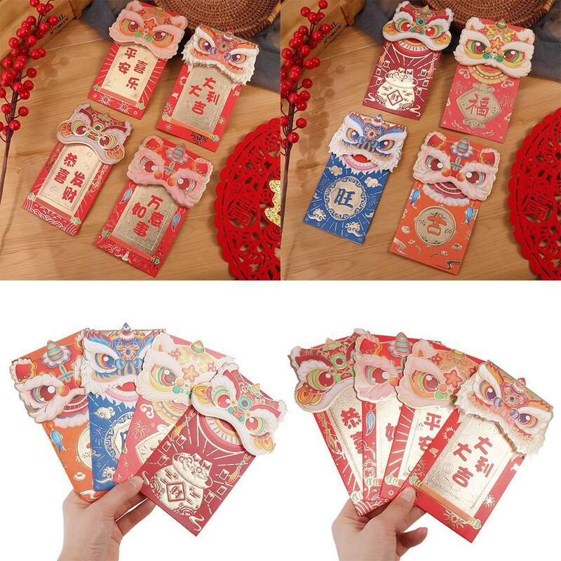 Luck Money Bag Red Envelope Dragon Pattern 2024 New Year Packet Money Bags Good Luck Best Wishes Blessing Bag New Year Gifts