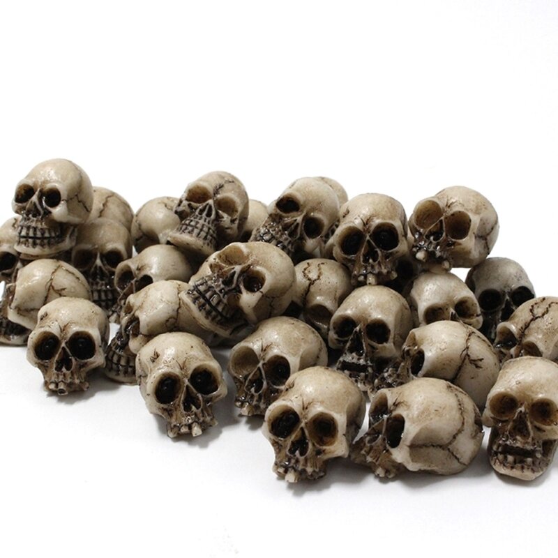 40 ชิ้น Mini Skull Collection ที่สมจริง Resin สำหรับ Home และ Office สำหรับการออกแบบภูมิทัศน์หม้อพืช Decor