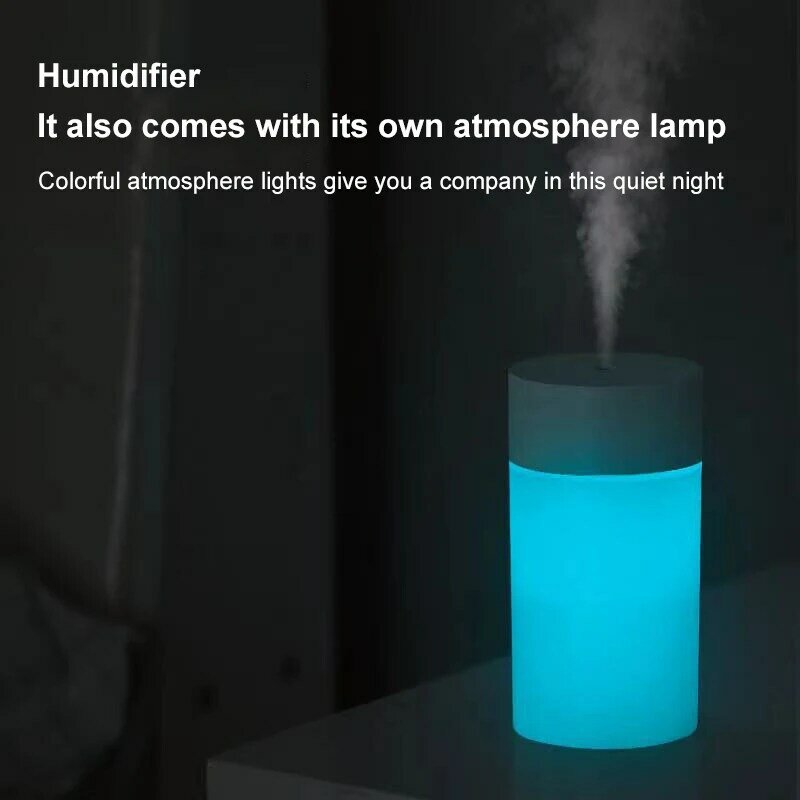 Umidificador de ar ultra sônica aromaterapia difusor portátil pulverizador névoa criador usb óleo essencial atomizador lâmpada led humidificador