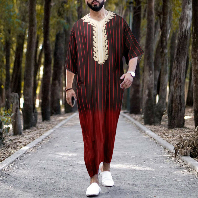 Jubba Thobe, Vestuário Islâmico de Homem, Ramadan Abaya, Manto Longo, Vestuário Saudita, Caftan Muçulmano, Jubah, Dubai, Abaya, Macacão, 2022