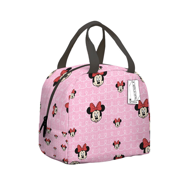 Disney-Mickey Mouse Lunch Bag para crianças, Minnie Mouse Cartoon, grande capacidade, impermeável, isolamento térmico, caixa de armazenamento de alimentos