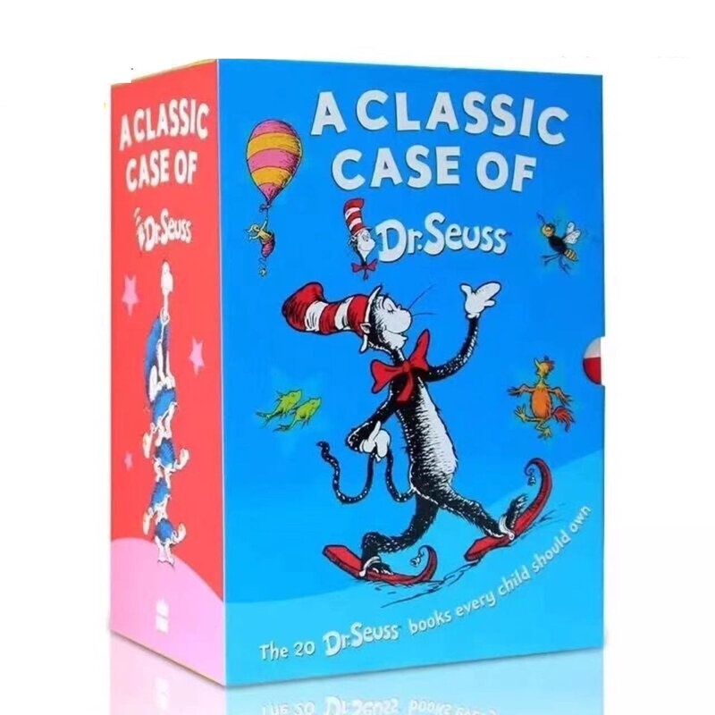20 libri una custodia classica della serie Dr. Seuss storia interessante immagine per bambini libri inglesi giocattoli per l'apprendimento dei bambini